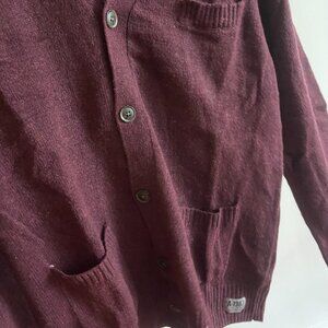 Aeropostale Burgandy Knit Cardigan Mens Size Large